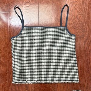 ARITZIA WILFRED GREEN/BLUE GINGHAM JAZZ TANK